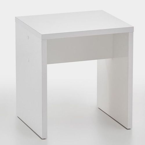 Paris Prix - Tabouret Design "Noble" 44cm Blanc Brillant