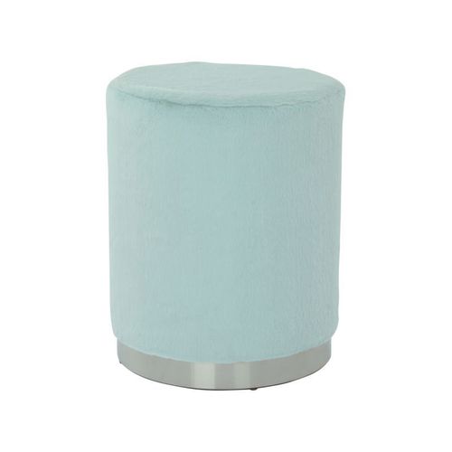 Paris Prix - Pouf Rond Design "Nona" 44cm Bleu Clair