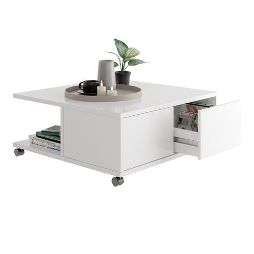 Table Basse Design "Volgan" 70cm Blanc