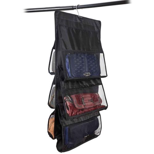 Paris Prix - Rangement à Suspendre "6 Sacs à Main" 83cm Noir