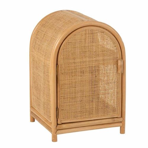 Paris Prix - Étagère 1 Porte En Rotin "Ellen" 60cm Naturel