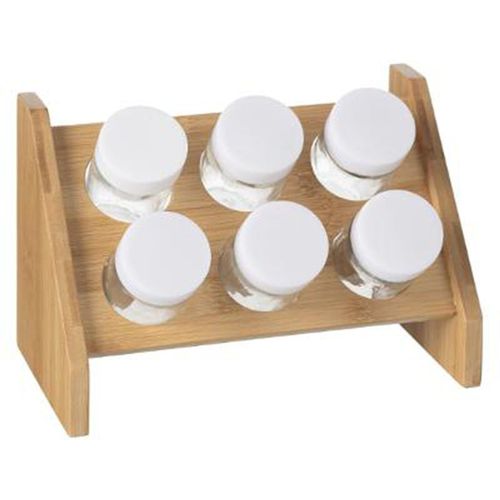 Présentoir À Épices 6 Pots "Bambou" 21cm Naturel