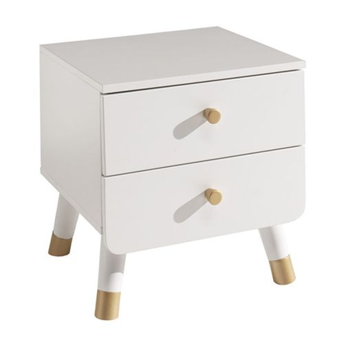 Paris Prix - Table De Chevet Enfant 2 Tiroirs "Billy" 43cm Blanc