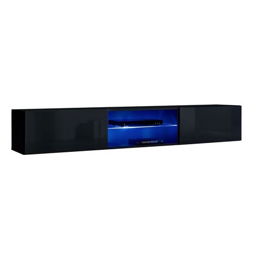 Paris Prix - Meuble Tv Led Design "Switch Iii" 180cm Noir