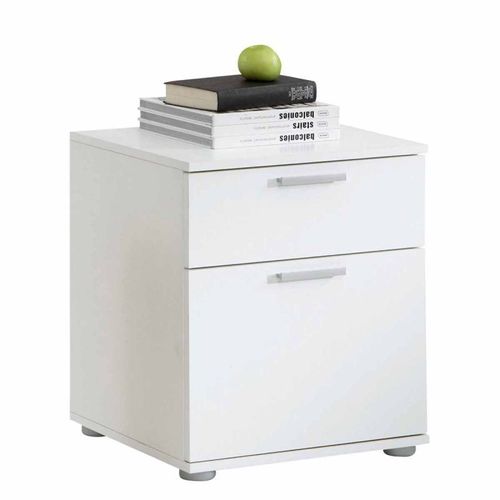 Paris Prix - Table De Chevet 2 Tiroirs "Vyza" 53cm Blanc