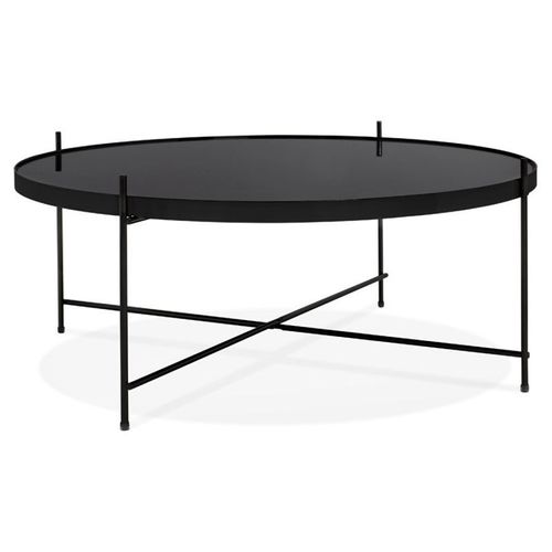 Paris Prix - Table Basse Design En Verre "Rona" 83cm Noir
