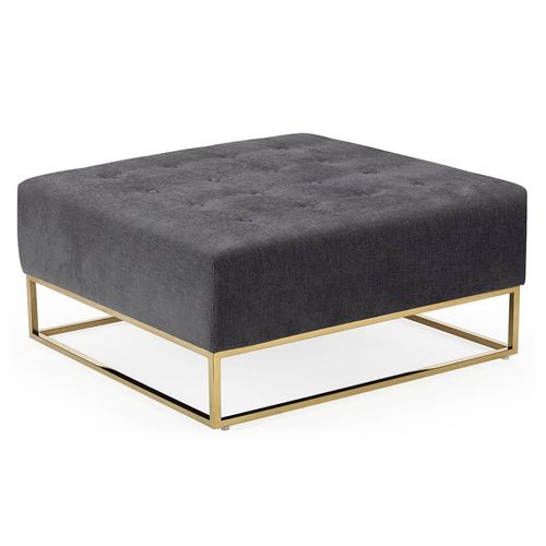 Paris Prix - Pouf Carré En Tissu "Lakota" 90cm Gris
