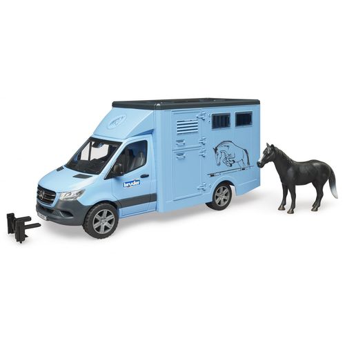 Bruder Camion Bétaillère Mercedes Benz Sprinter Avec Un Cheval