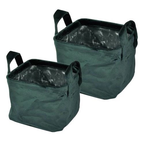 Lot de 2 Panières Carrées "Velvet" 20cm Vert Foncé