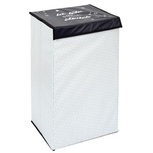 Paris Prix - Panier à Linge Pliable "garçon" 58cm Noir & Blanc