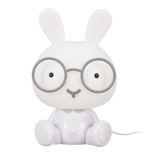 Paris Prix - Lampe À Poser Led "Lapin" 23cm Blanc