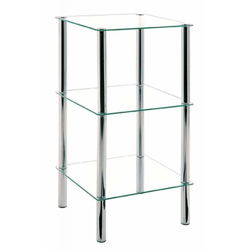 Paris Prix - Étagère 3 Niveaux Carrée "Eliot" 77cm Transparent