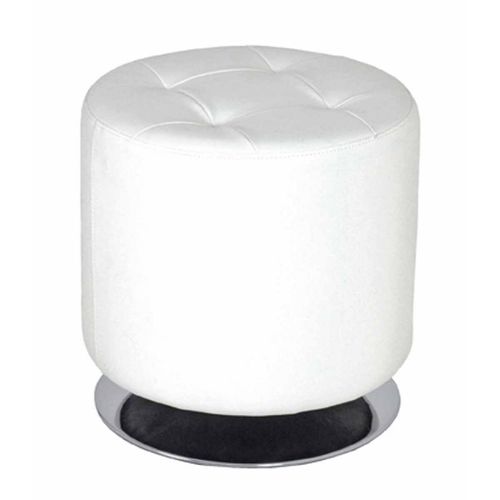 Paris Prix - Pouf Rond Design "Hava" 40cm Blanc