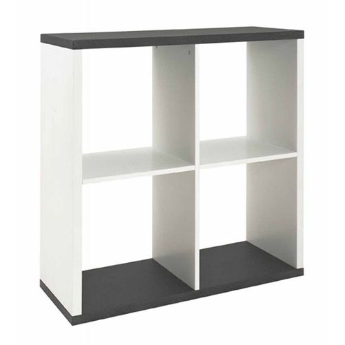 Paris Prix - Étagère Design 4 Cases "Granit" 86cm Blanc