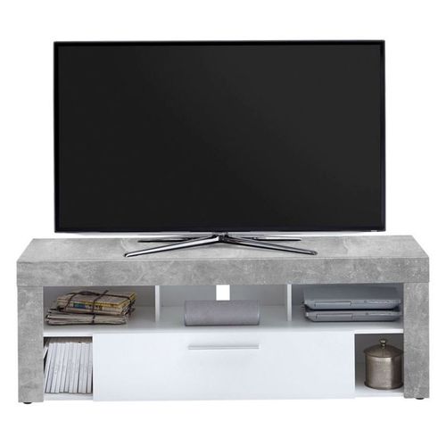 Paris Prix - Meuble Tv 1 Tiroir Design "Biotin" 150cm Gris