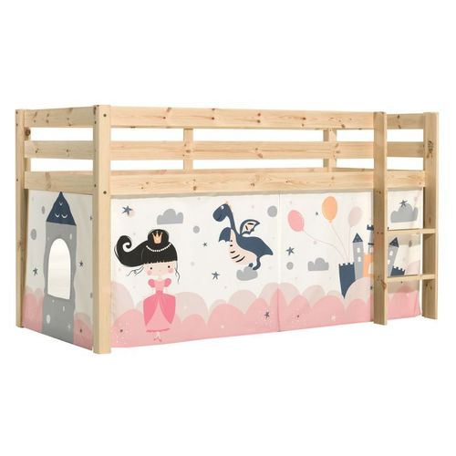 Lit Enfant Surélevé "Pino Princesse Sophie" 90x200cm Naturel