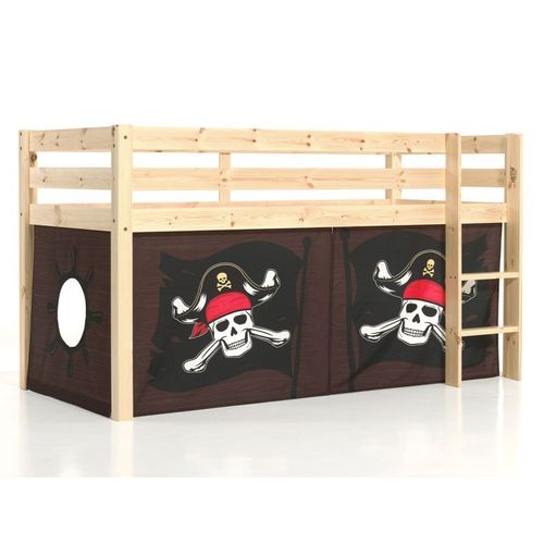 Lit Enfant Surélevé "Pino Caribian Pirates" 90x200cm Naturel
