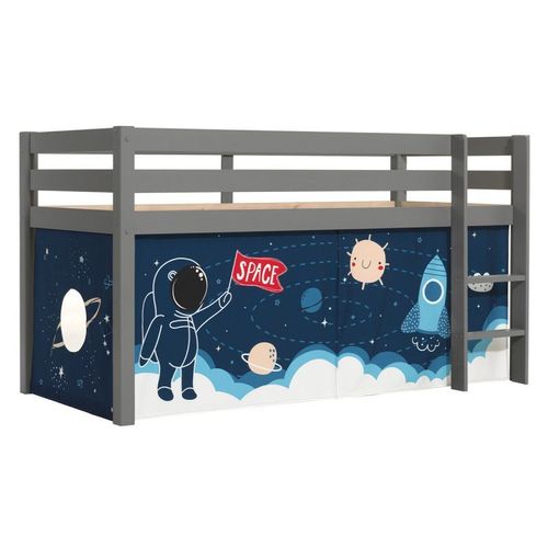 Lit Enfant Surélevé "Pino Space Shuttle" 90x200cm Gris