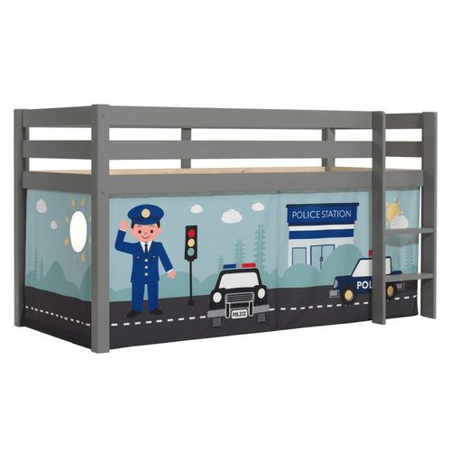 Lit Enfant Surélevé "Pino Police" 90x200cm Gris