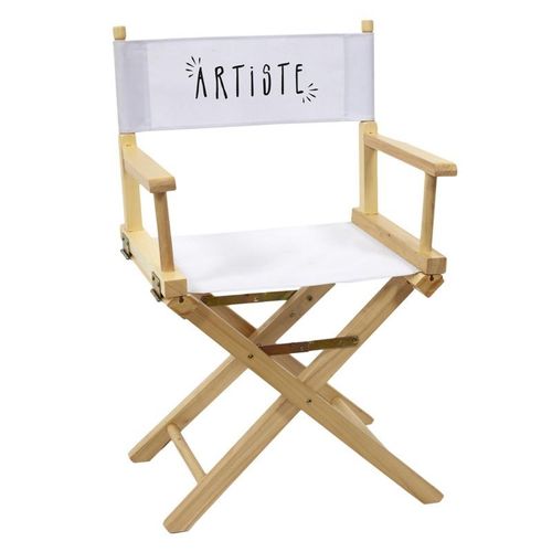 Chaise De Bureau "Artiste" 83cm Blanc & Naturel