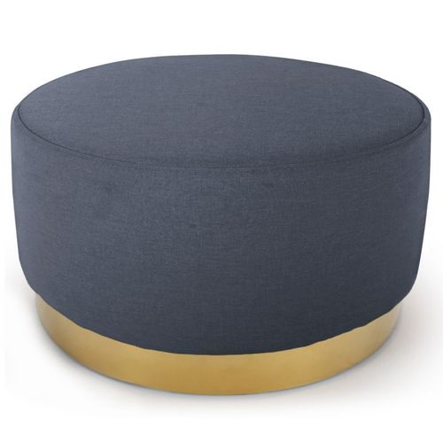 Pouf Rond En Velours Design "Minnie" 75cm Gris