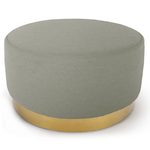 Pouf Rond En Velours Design "Minnie" 75cm Beige