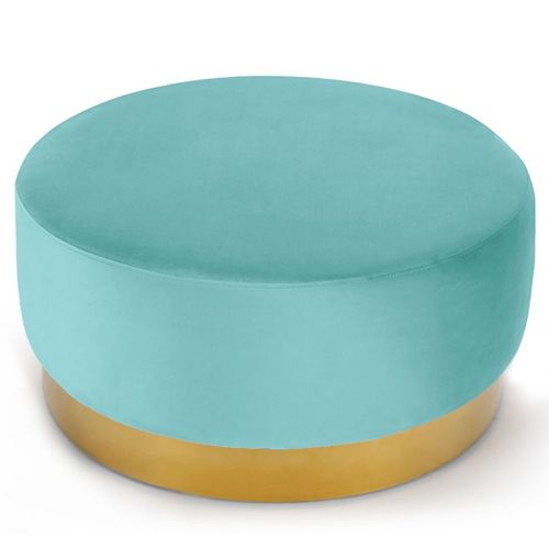 Pouf Rond En Velours Design "Minnie" 75cm Menthe