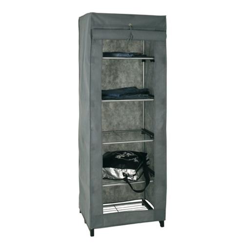 Paris Prix - Armoire Penderie Design "Vêtements" 60cm Gris