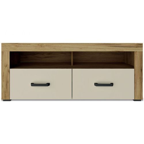 Meuble Tv 2 Tiroirs "Varoy" 120cm Chêne Clair
