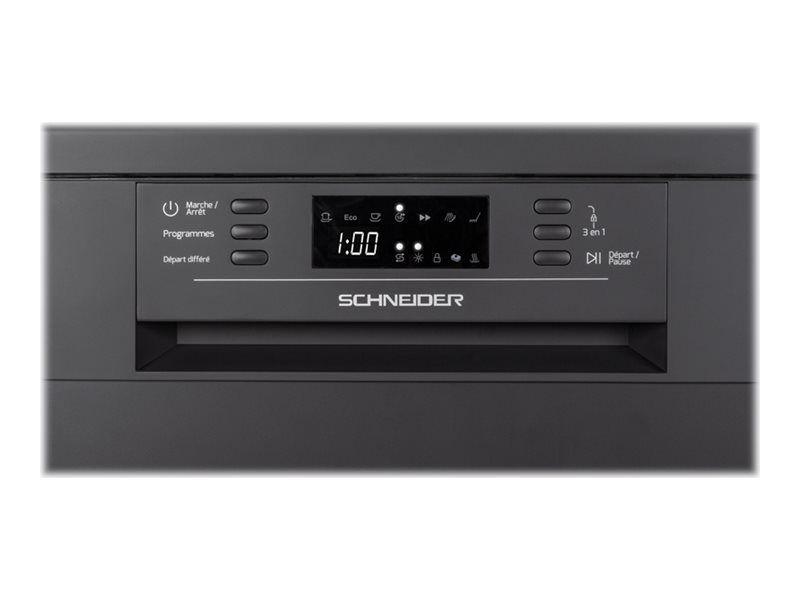 Schneider SCDW1446IDBM - Lave-vaisselle - largeur : 60 cm - profondeur : 60  cm - hauteur : 85 cm - noir mat - Achat & prix