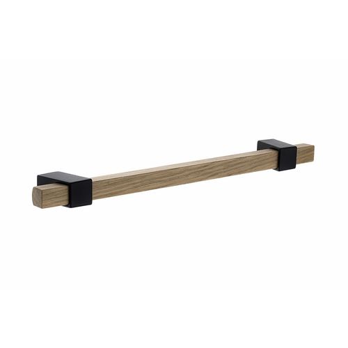 Poignée Beam 192mm chêne laqué/noir mat