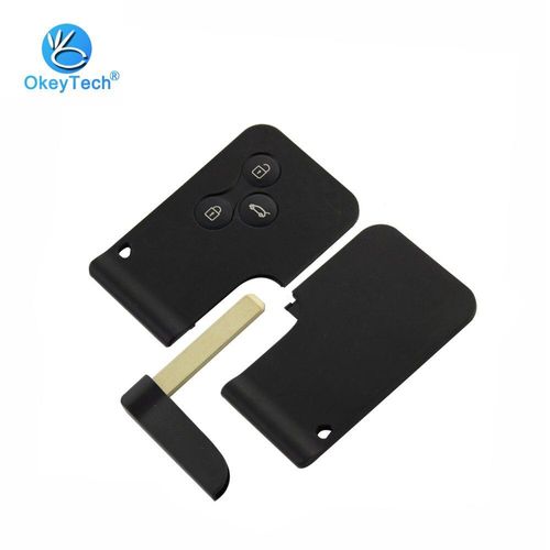 Carte Intelligente À 3 Boutons Pour Renault Clio Logan Megane 2 3 Koleos Scenic, Étui Noir Avec Petite Clé