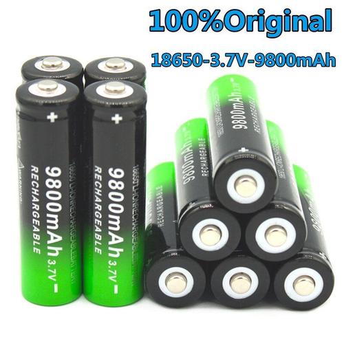 2 Piles Accus Batteries 18650 3.7V Rechargeable Battery 9800mAh LED LAMPE JOUET ETC