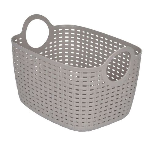 Paris Prix - Panier à Linge Arrondi "tressé" 12l Taupe
