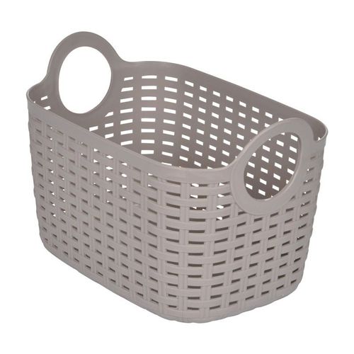 Paris Prix - Panier à Linge Arrondi "tressé" 6l Taupe
