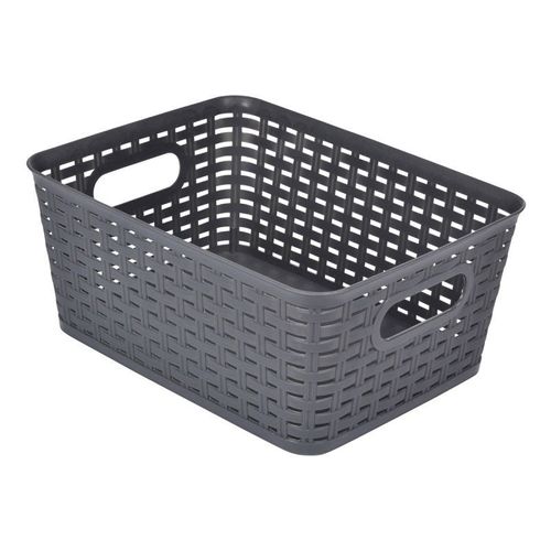 Panière à Linge "Effet Tressé" 9L Gris