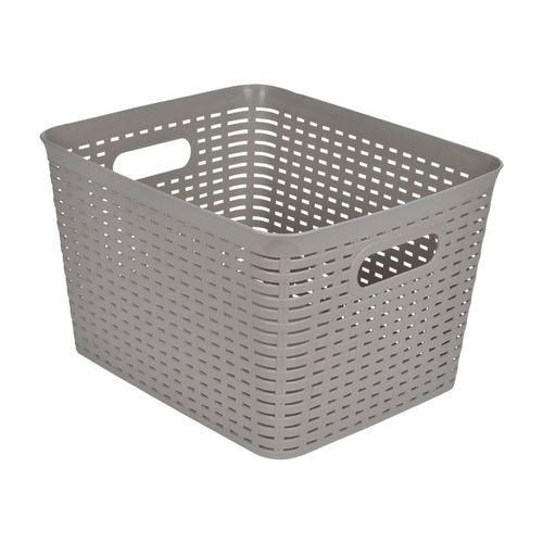 Panière à Linge "Effet Tressé" 23L Taupe