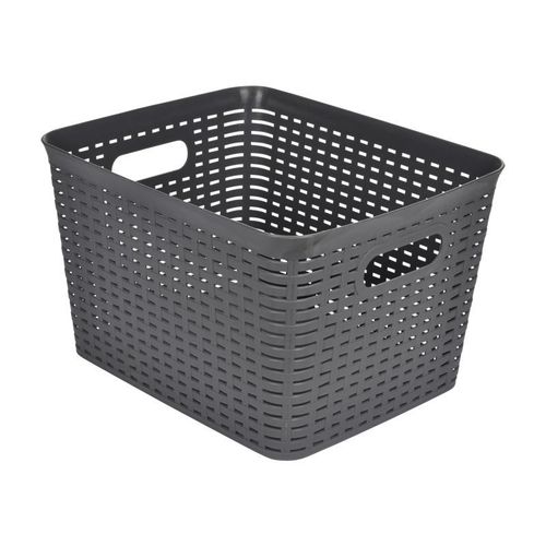 Panière à Linge "Effet Tressé" 23L Gris