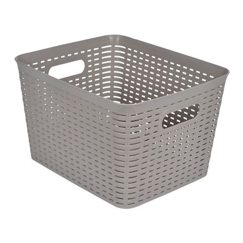 Panière à Linge "Effet Tressé" 13L Taupe