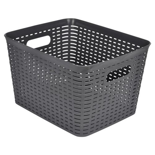 Panière à Linge "Effet Tressé" 13L Gris