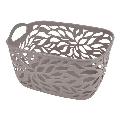 Panière à Linge "Motif Végétal" 14L Taupe