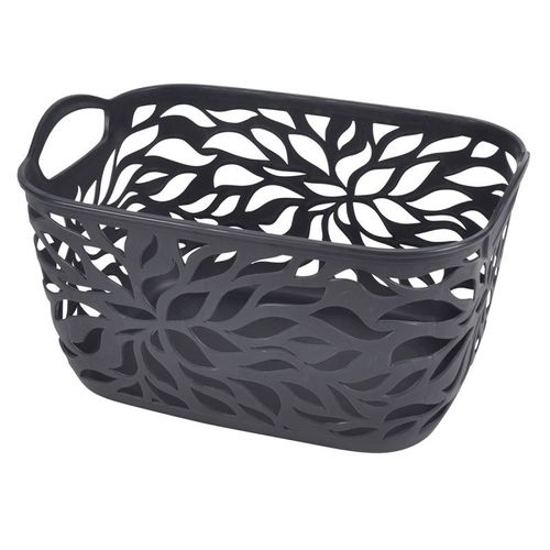 Panière à Linge "Motif Végétal" 14L Anthracite
