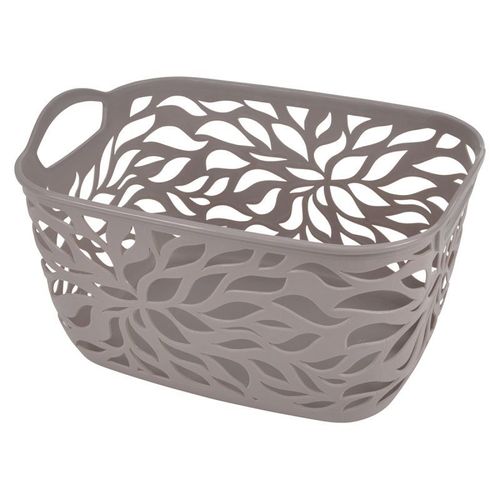 Panière à Linge "Motif Végétal" 7,5L Taupe