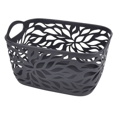 Panière à Linge "Motif Végétal" 7,5L Anthracite