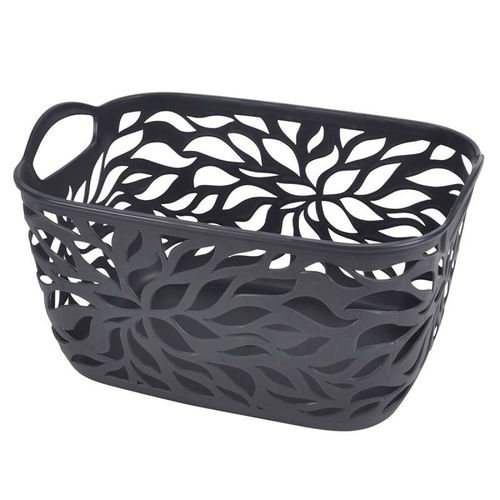 Panière à Linge "Motif Végétal" 3,5L Anthracite