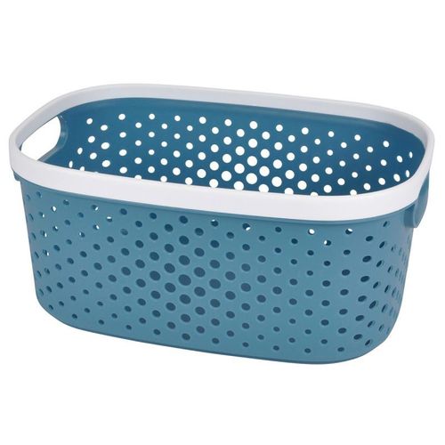 Panière à Linge "Ajourée" 15L Bleu Paon