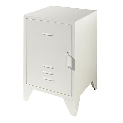 Table De Chevet Enfant "Bronxx" 60cm Blanc Mat