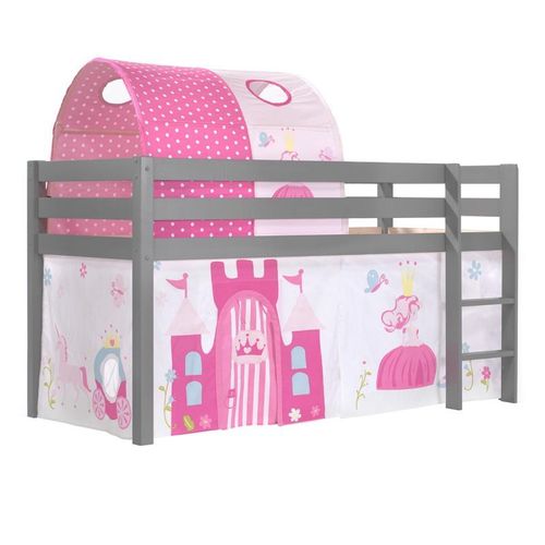 Pack - Lit Enfant, Tente & Tunnel "Pino Princesse" Gris