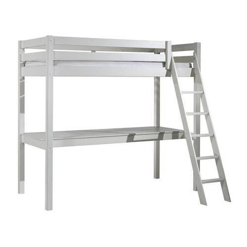 Lit Mezzanine & Plan De Travail "Pino" 90x200cm Blanc