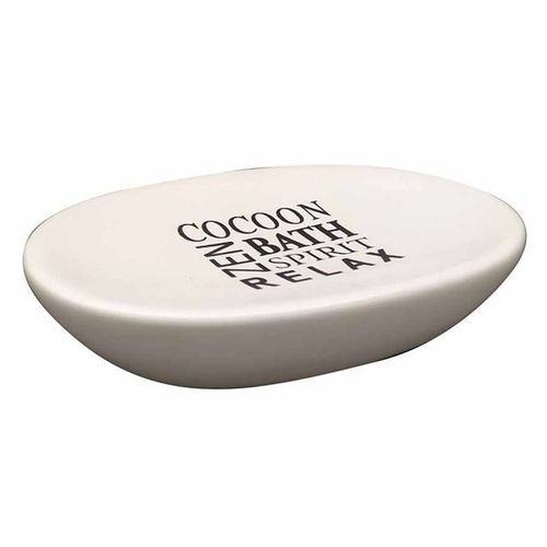 Porte Savon Imprimé "Tikal" 12cm Blanc